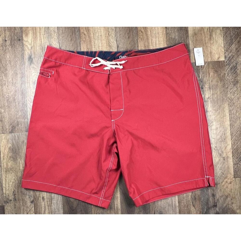Gap Swim Board Shorts NWT XL x 10" Inseam Tie Waist Real Fly Unlined Zip Pocket